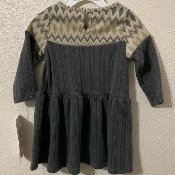 Rare Editions Gray Drop Waist Long Sleeve Rib Knit Dress. 6X and 2T NWT - Picture 2 of 5